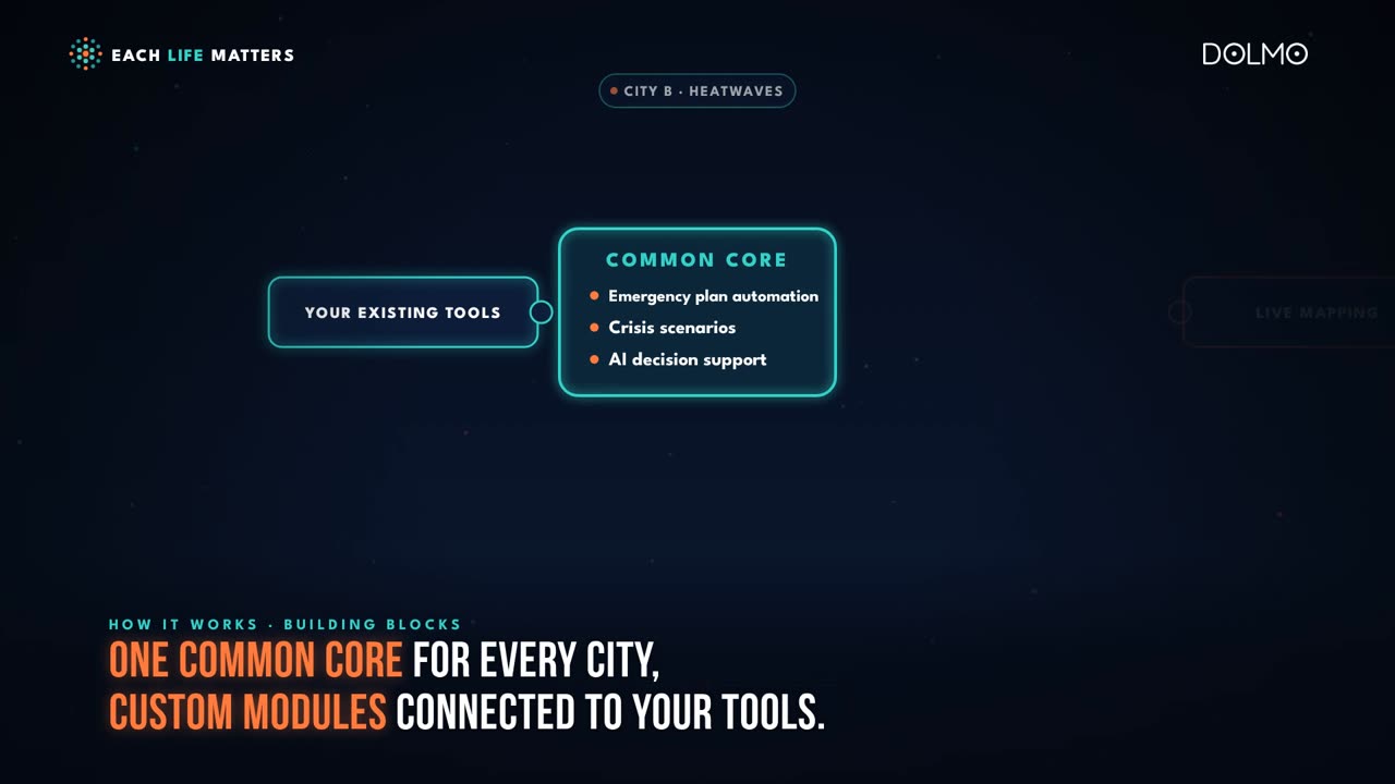 One common core for every city, with custom modules connected to existing tools